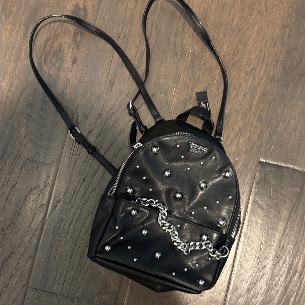 Victoria's Secret Black Backpack with Silver Accents - Picture 4 of 8